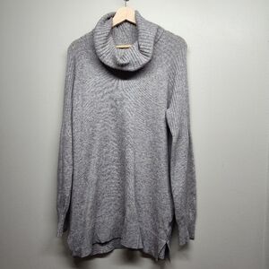 Time And Tru Pullover Knit Sweater Women Size L Lavender High Neck Casual Fall